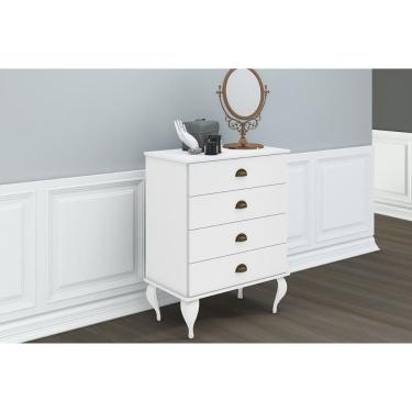 Imagem de Cômoda Solteiro Cl 4009 C- 4 Gavetas Branco - Movelbento