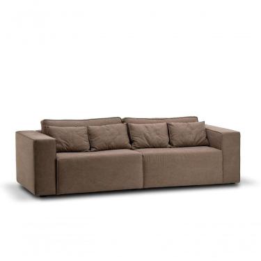 Imagem de Sofa 02 E 03 Lugares Assento Retratil Tecido Lona Bege Escuro 2,60mt Mabel - Bege Lona