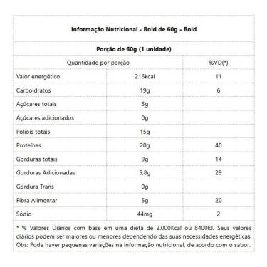 Imagem de Bold Bar (60g) - Sabor: Cookies Black.