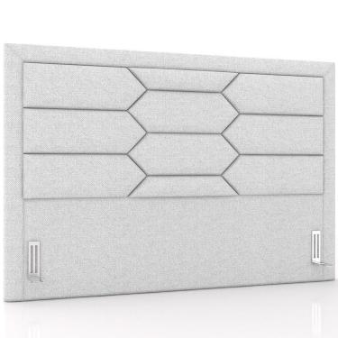 Imagem de Cabeceira Cama Box Casal 140cm Estofada Nora P05 Linho Cinza Claro