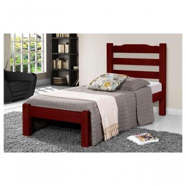 Imagem de Cama de Solteiro Veneza de Madeira Maciça Tauari Mogno