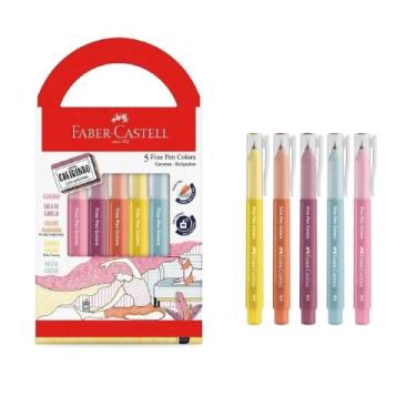 Imagem de Kit Com 5 Canetas Ponta Fina Com Cheirinho Faber-Castell