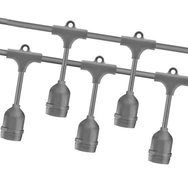 Imagem de Varal De Luzes 10 Metros Extensivel 10 Bocais Luz Lampada Decoraçao Iluminada Luxo Festa Evento Formatura Casamento