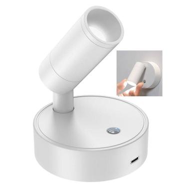 Imagem de Luminaria Arandela 3 Tons Led Usb Bateria Recarregavel Sala Quarto Mesa Cabeceira Leitura Trabalho Estudo Iluminaçao