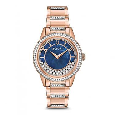 Imagem de Bulova Relógio social feminino com movimento de quartzo em dois tons (modelo: 98L247)