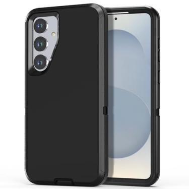 Imagem de Qizaixi Capa projetada para Samsung Galaxy S25 FE, [sem protetor de tela] à prova de choque/poeira/queda, proteção total de 3 camadas, capa resistente para celular Galaxy S25 FE, preta