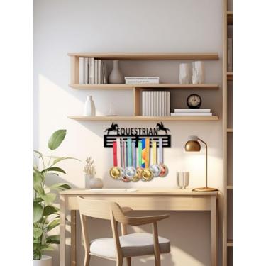 Imagem de Resama Suporte de suporte de medalha, suporte de parede, prateleira, medalha, prêmios, hipismo, ginástica, suporte de exibição para 60 medalhas