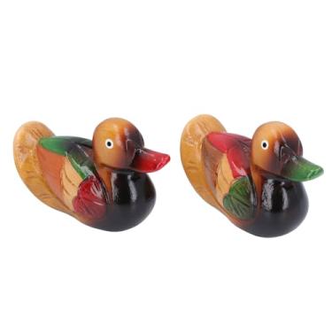 Imagem de SUNGOOYUE Escultura de Pato Mandarim, Figura Decorativa Vibrante e Bonita, Símbolo de Felicidade Conjugal para Casamentos, Aniversários, Estátua de Pato Pintada à Base de água (7121V-2061)