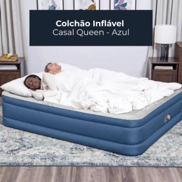 Imagem de Colchão Inflável Queen Para Casal - Azul - Bestway