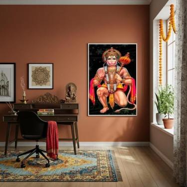 Imagem de Quadro Hanuman O Inabalável Deus Macaco Hindu - 70X50Cm - Quadros On-L
