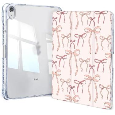 Imagem de Jngnpn Capa para iPad A16 11ª geração 11 polegadas 2025, capa para iPad 10ª geração 10,9 polegadas 2022, capa transparente fina com três dobras traseira transparente com suporte para lápis e capa