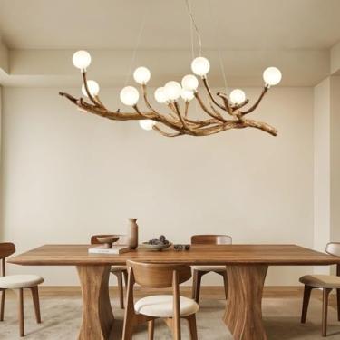 Imagem de Lustre pendente criativo em estilo Wabi Sabi do Sudeste Asiático para restaurante, arte de chá, janela, bar, decoração vintage (18 lâmpadas)