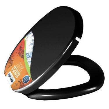 Imagem de Assento Almofadado Massima Preto Tampa Para Vaso Incepa - Duda