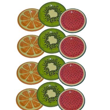 Imagem de Conjunto 12 Pratos Em Melamina de Frutas Para Jantar 25cm