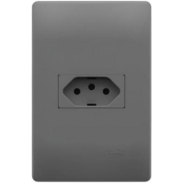 Imagem de Conjunto Tomada 2P + T 10A 250 Volts 4x2cm Habitat Onix - 06245844 - F