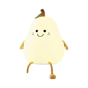 Imagem de Luz Noturna De Silicone Em Forma De Pera Com 7 Cores LED, Toque Para D