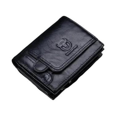 Imagem de Carteira Bifold Masculina Com Bloqueio RFID Em Couro Legítimo, 15 Slot