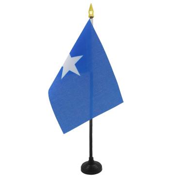 Imagem de AZ FLAG - Bandeira de mesa da Somália 10 cm x 15 cm - Mini bandeira de mesa somali 100% poliéster 15 x 10 cm com mastro de 25 cm - Lança dourada