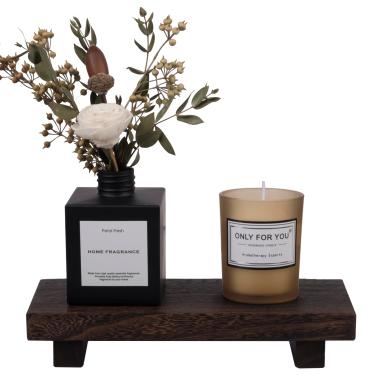 Imagem de Pedestal de bandeja pequena de madeira para decoração de banheiro de fazenda, suporte decorativo de madeira, suporte de saboneteira de cozinha para penteadeira, balcão, pia, marrom escuro