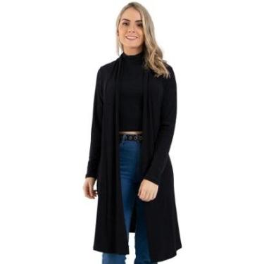 Imagem de Cardigan Kimono Canelado Longo-Feminino
