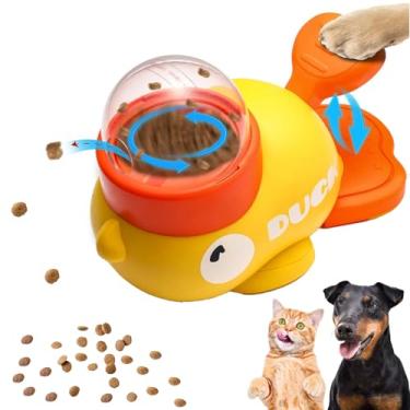 Imagem de ZHAKKE Dispensador de guloseimas interativo para cães, brinquedo para gatos, alimentador lento, em forma de pato, para treinamento de enriquecimento de gatos e cães