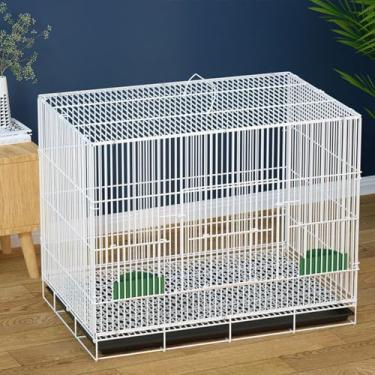 Imagem de Gaiolas para pássaros pequenas, gaiola de periquito, leve, kit para iniciantes com gaiolas e 8 acessórios para periquitos Lovebird (40 x 28 x 31 cm)