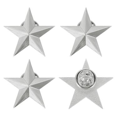 Imagem de uxcell 4 peças de alfinetes de lapela estrela, 3 cm, distintivo de estrela para homens, mulheres, mochilas, chapéus, jaquetas, acessórios de fantasia, decorações de festa de celebração, presentes de