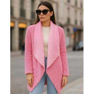 Imagem de Casaco Feminino Pontas Fleece Térmico Ultra Leve Zanca Modas, G, Rosa,