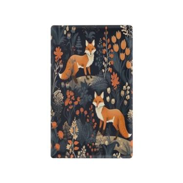 Imagem de Wassud Placa de cobertura para interruptor de luz para duas raposas, 1 placa de tomada em branco decorativa para decoração de casa, sala de estar e quarto