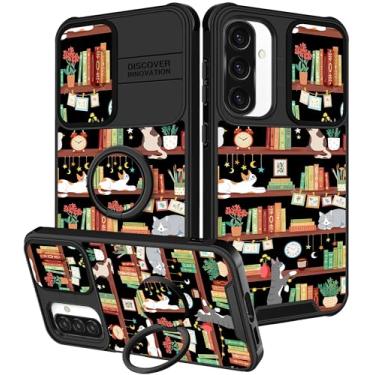 Imagem de Funermei Capa para celular Samsung Galaxy A36/A56 5G - Capa de telefone feminina bonita estética gato estante design exclusivo com capa de câmera e suporte de anel Funda para Samsung A36/A56 5G