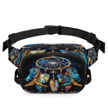 Imagem de Pochete floral mandala boho ciano para mulheres e homens com alça ajustável bolsa de cinto bolsa transversal bolsa de peito bolsa tiracolo bolsa tiracolo, Cor 5