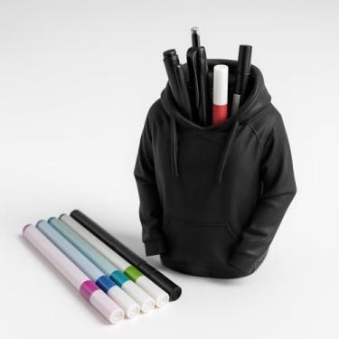 Imagem de Organizador Jaqueta, Porta Lapis Treco Canetas Home Office, Porta Pincel, Acrilico, Mesa, Escritorio, Porta Maquiagem, Suporte, Base Lapizeira, Porta Coisa, (Preto)