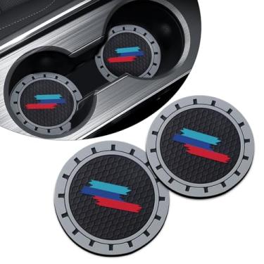 Imagem de Erivis 2 peças de porta-copos de carro para Buick Envista Encore GX Envision Enclave Acessórios Interiores, Porta-copos de carro de silicone antiderrapante com logotipo esportivo de 3 cores, 7 cm