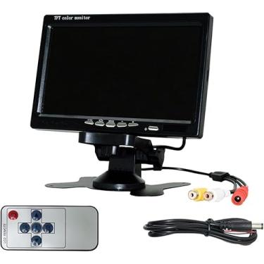 Imagem de Monitor Automotivo TFT LCD 7 Polegadas Portátil Colorido Com Controle Remoto 2 Entradas AV Para DVD E Câmera De Ré