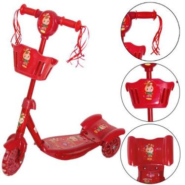 Imagem de Patinete Power Infantil Princesa  Vermelho Led Premium - TOYS 2U