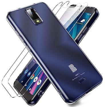 Imagem de Oududianzi - Capinha de Celular Blu View 3Blu View3 B140DL, [2 peças protetoras de tela], Capa de Telefone Fina e Transparente, Capa de Gel de Silicone TPU Macio - Transparente