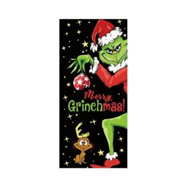 Imagem de Natal verde cabelo monstro porta capa fundo pano banner festa de natal