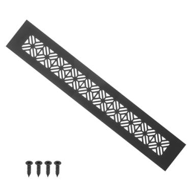 Imagem de PATIKIL Capa de ventilação de porta de 30 x 5 cm, capa de ventilação de grade de alumínio resistente com parafusos de montagem para porta de guarda-roupa de armário, preta