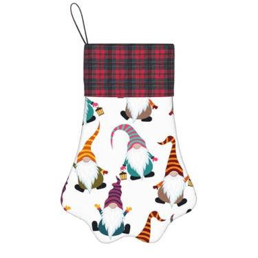 Imagem de SKKNT Meias de Natal com estampa de gnomos engraçados de Natal, animais de estimação, decoração de Natal, cães, gatos, árvores, doces, presente, conveniente