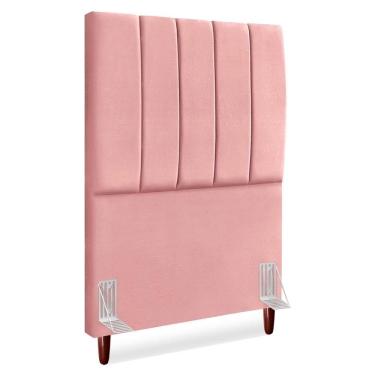Imagem de Cabeceira Solteiro 90 Cm Com Frame Carla Suede Rosa Artte