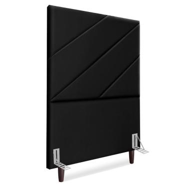Imagem de Cabeceira Solteiro 100 Cm Com Frame Cristal Corino Preto Artte Preto