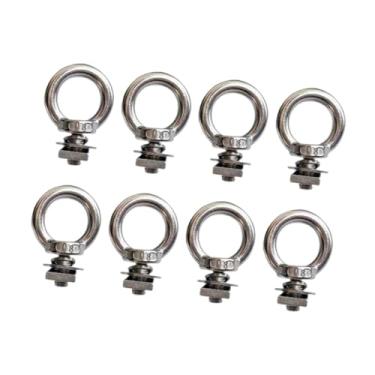 Imagem de Generic 2 Parafusos Olhal Reforçados M8 em aço Inoxidável para Trilho de Rack de Teto, Fixadores de Cordas e Elásticos, 8 Peças
