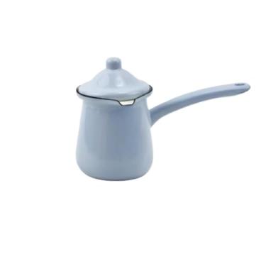 Imagem de Panela de leite esmaltada, panelas e frigideiras esmaltadas multiuso superfície antiaderente fácil de limpar Panela esmaltada multiuso para ferver cozinhar sopas de aquecimento Molhos de leite para