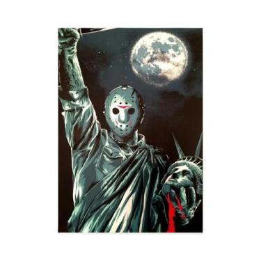 Imagem de Pôster De Lona De Terror Jason Voorhees, Pintura De Parede Para Quarto