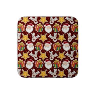 Imagem de Ladrilho Decorativo de Cerâmica Festivo de Natal com Estampa de Presentes e Flocos de Neve