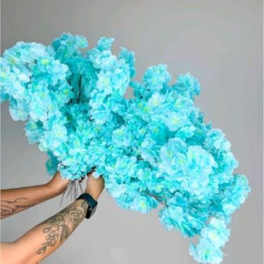 Imagem de Kit Arranjos de Flores Artificiais 45cm – Mini Orquídeas em Vaso Decorativo para Mesa, Casamentos e Decoração de Ambientes(20,Verde Água)