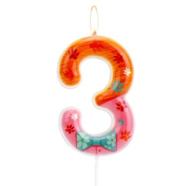 Imagem de SAVITA Vela de Aniversário Raposa, Adorável Desenho Animado Vela Numérica Decoração de Bolo com Tema Animal para Festas Aniversário Chá Bebê e Comemorações (Número 3)