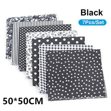Imagem de 7Pcs Set DIY Padrões Variados Tecido de Algodão Estampado com Flores para Costura Patchwork Artesanato Bolsas Técido Pequenas Travesseiro Toalhas Mesa Lençóis Cama Lenços Boca