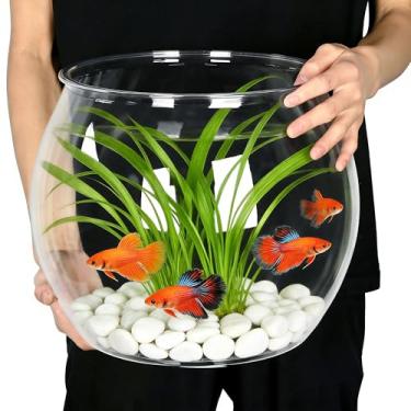 Imagem de awagas Aquário de plástico de 5 galões, grande aquário de plástico