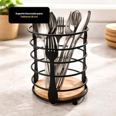 Imagem de Suporte Decorado para Talheres 16 cm para Cozinha Organizador THIKA Pr
